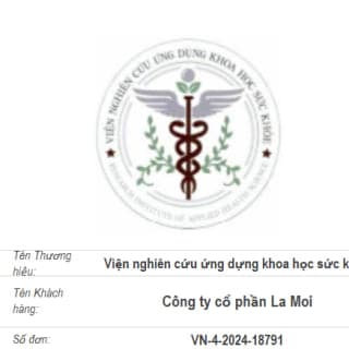 VIỆN NGHIÊN CỨU ỨNG DỤNG KHOA HỌC SỨC KHỎE RESEARCH INSTITUTE OF APPLIED HEALTH SCIENCE — Văn bằng bảo hộ