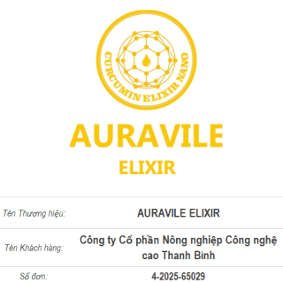 AURAVILE ELIXIR CURCUMIN ELIXIR NANO — Văn bằng bảo hộ