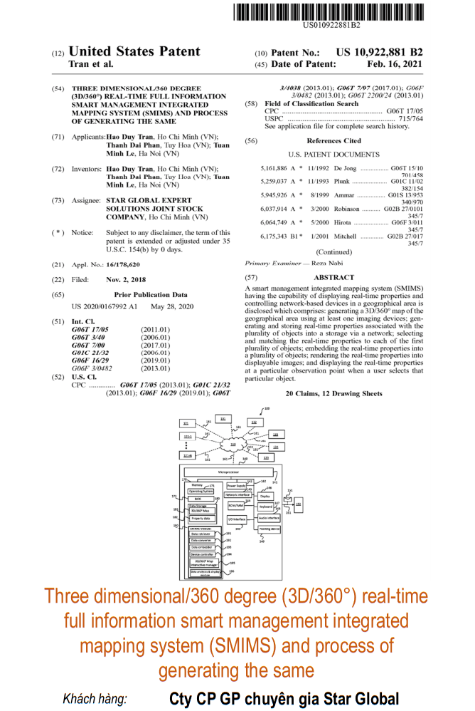 Three dimensional/360 degree (3D/360°) real-time full information smart management integrated mapping system (SMIMS) and process of generating the same