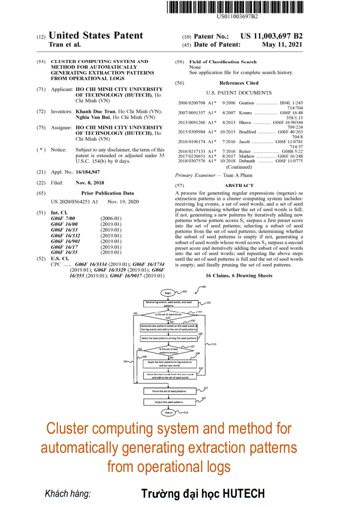 Cluster computing system and method for automatically generating extraction patterns from operational logs