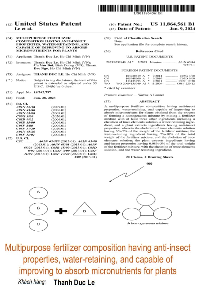 Multipurpose fertilizer composition having anti-insect properties, water-retaining, and capable of improving to absorb micronutrients for plants
