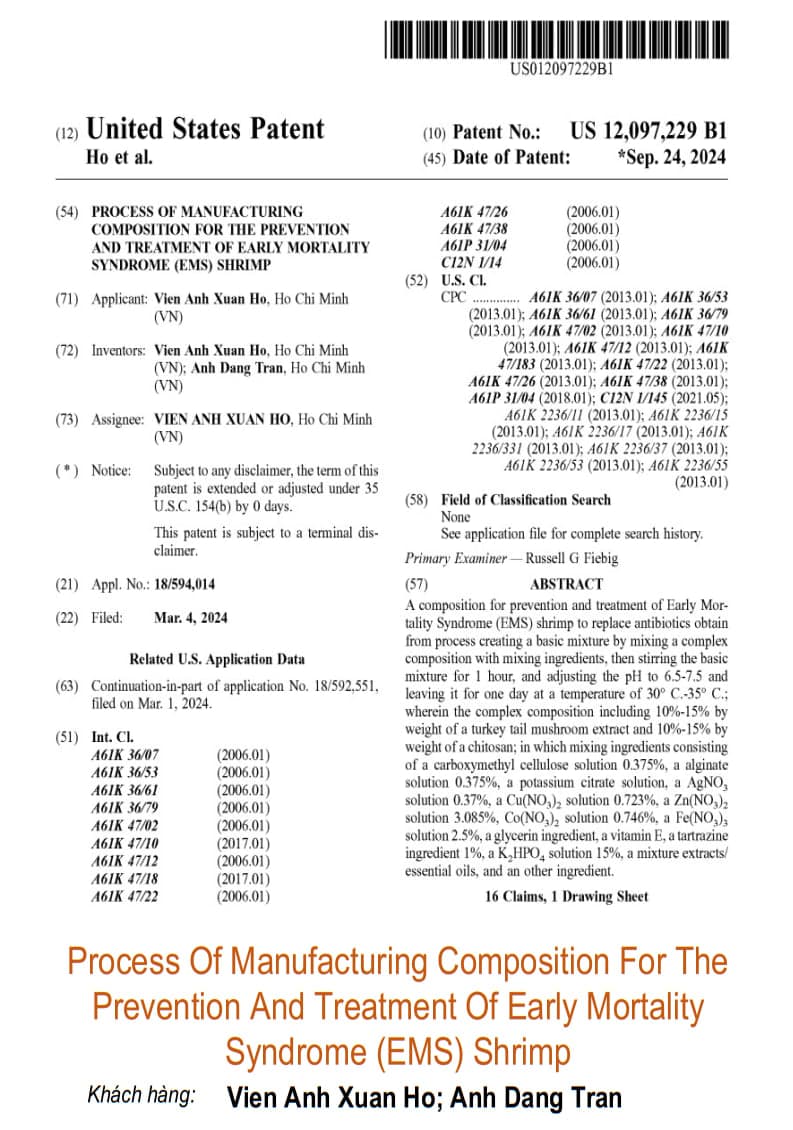 Process Of Manufacturing Composition For The Prevention And Treatment Of Early Mortality Syndrome (EMS) Shrimp