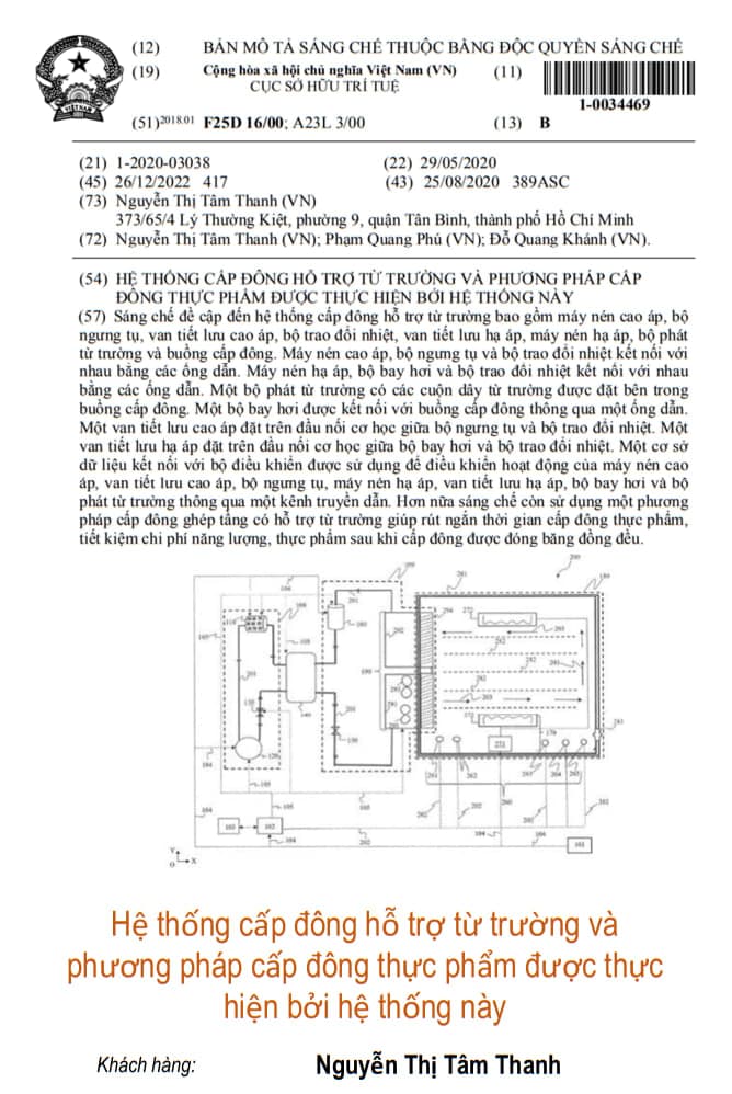 Hệ thống cấp đông hỗ trợ từ trường và phương pháp cấp đông thực phẩm được thực hiện bởi hệ thống này
