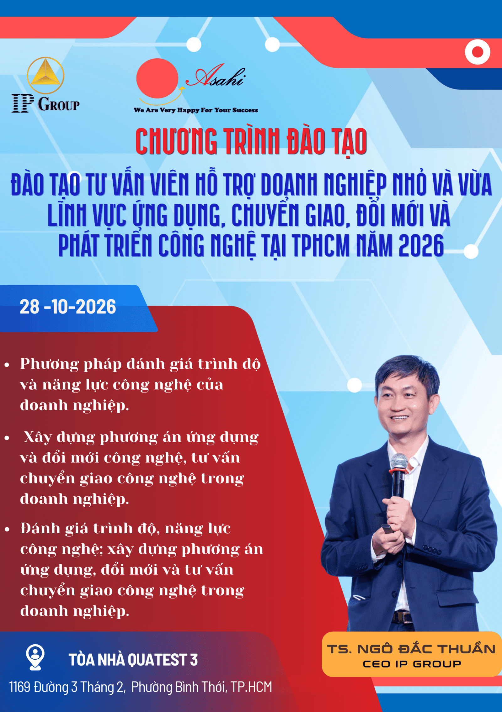 Đào tạo tư vấn viên hỗ trợ doanh nghiệp nhỏ và vừa lĩnh vực ứng dụng, chuyển giao, đổi mới và phát triển công nghệ tại TPHCM năm 2026